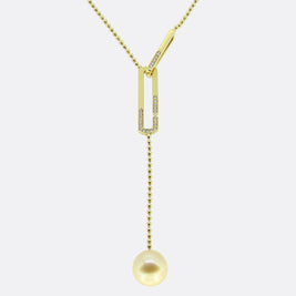 Boodles Gold Pearl and Diamond Necklace