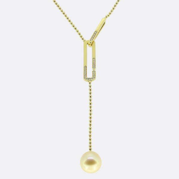Boodles Gold Pearl and Diamond Necklace