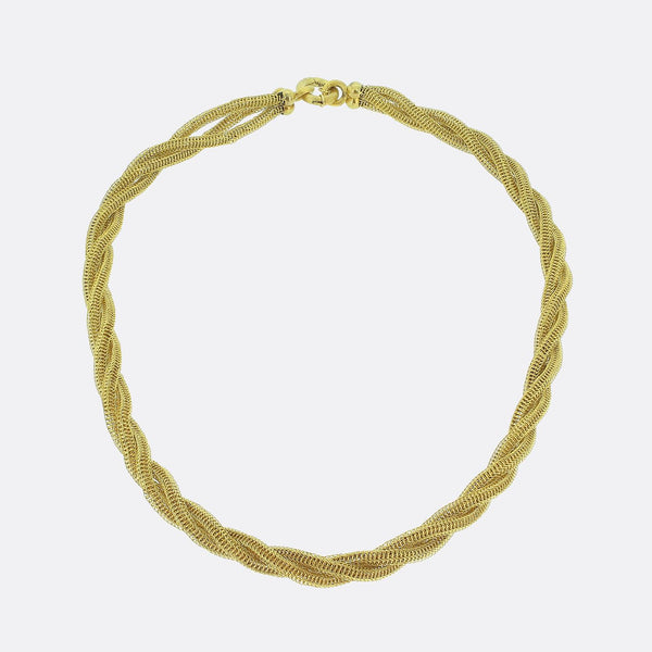 Vintage Triple Twisted Strand Mesh Necklace