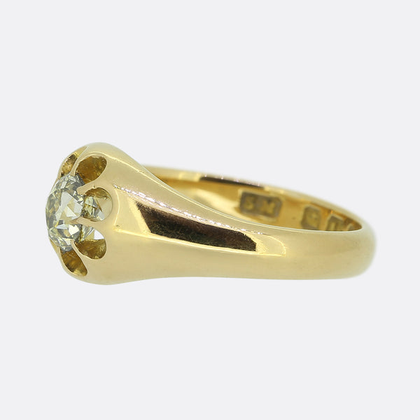 Victorian 0.50 Carat Old Cut Diamond Gypsy Ring