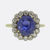 Vintage Sapphire Diamond Cluster Ring