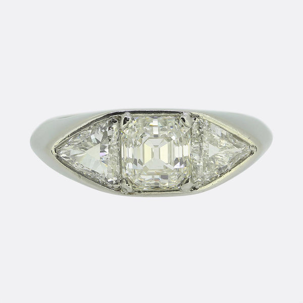 Janesich Art Deco Diamond Three Stone Ring