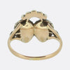 Georgian Emerald and Diamond Double Heart Ring