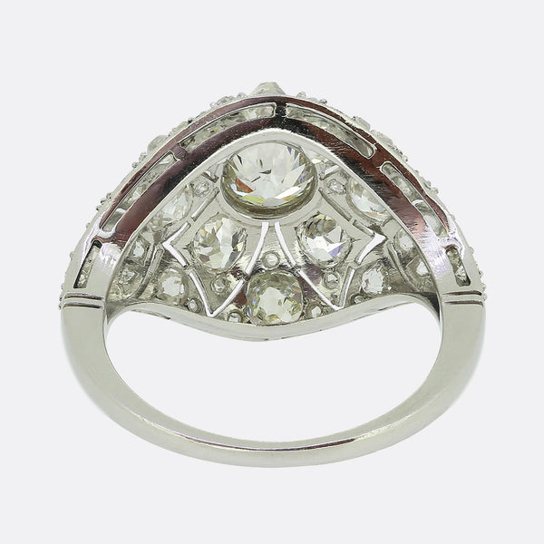 Art Deco Diamond Bombe Ring