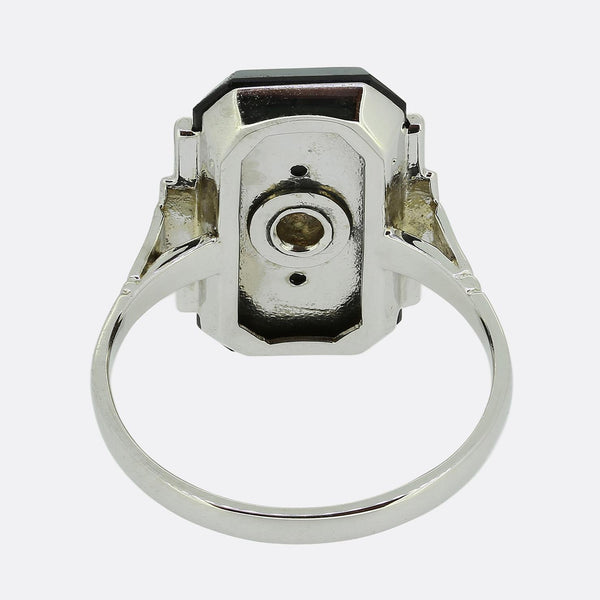 Art Deco Onyx and Diamond Ring
