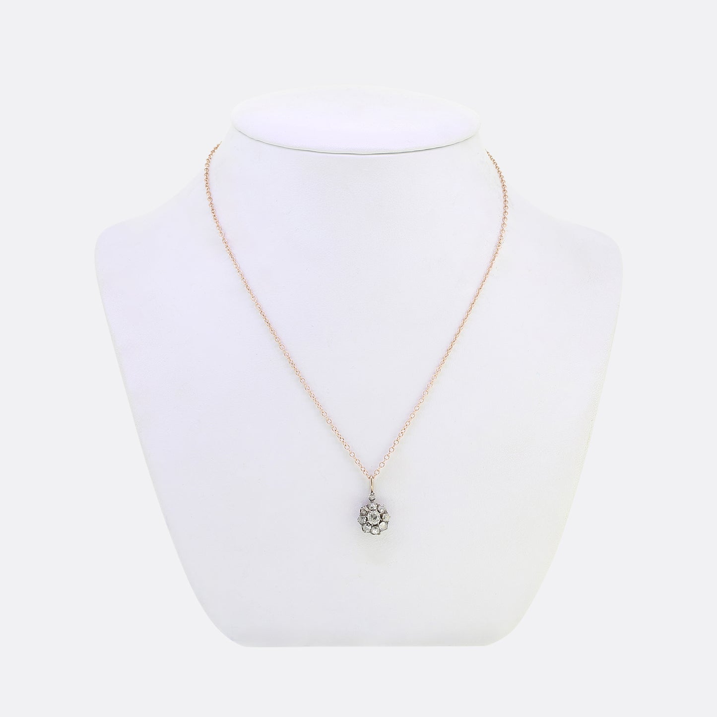 Antique Diamond Cluster Necklace