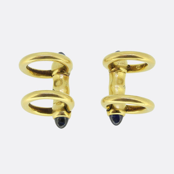 Cartier Cabochon Sapphire Stirrup Cufflinks