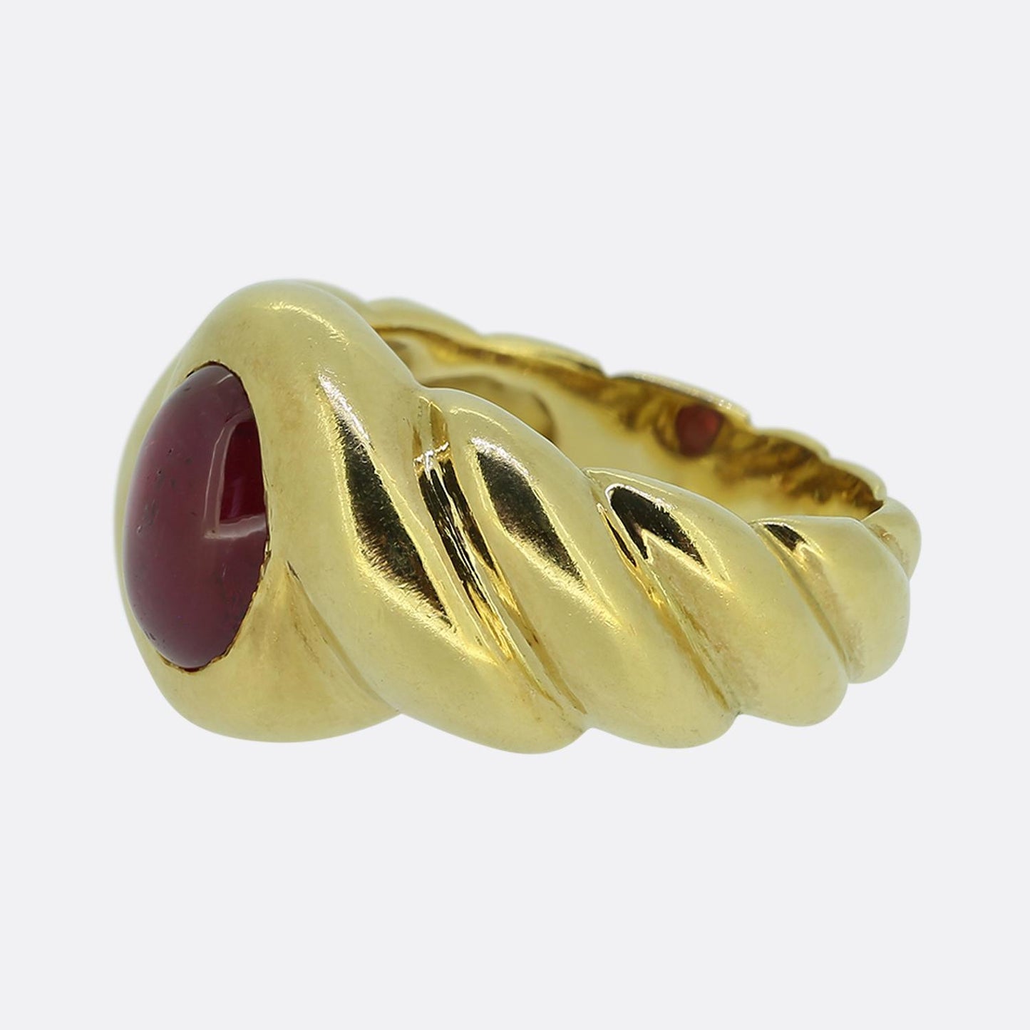 Vintage Cabochon Ruby Single-Stone Ring
