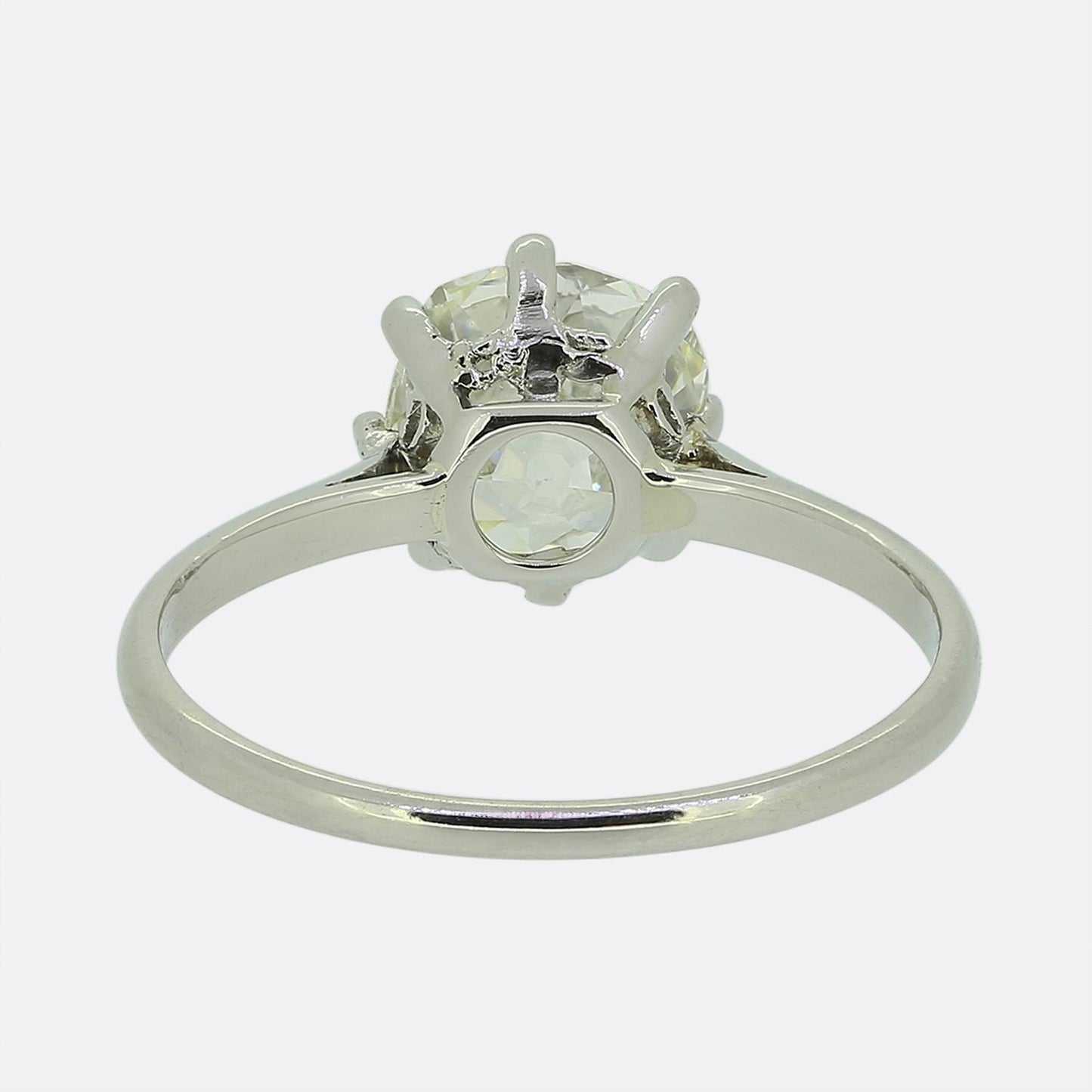 Antique 1.95 Carat Cushion Cut Diamond Solitaire Ring