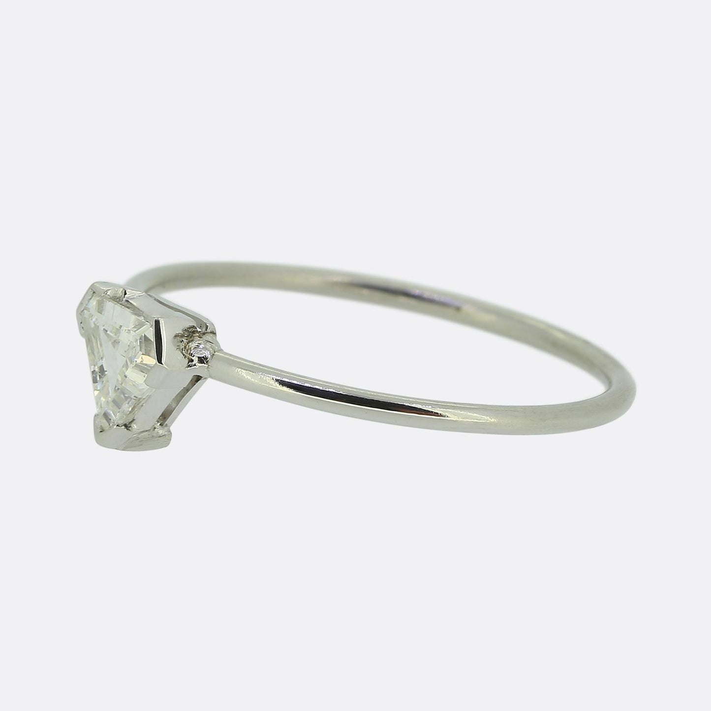 0.60 Carat Shield-Cut Diamond Solitaire Ring