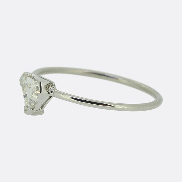 0.60 Carat Shield-Cut Diamond Solitaire Ring