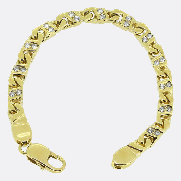 Vintage Diamond Curb Bracelet