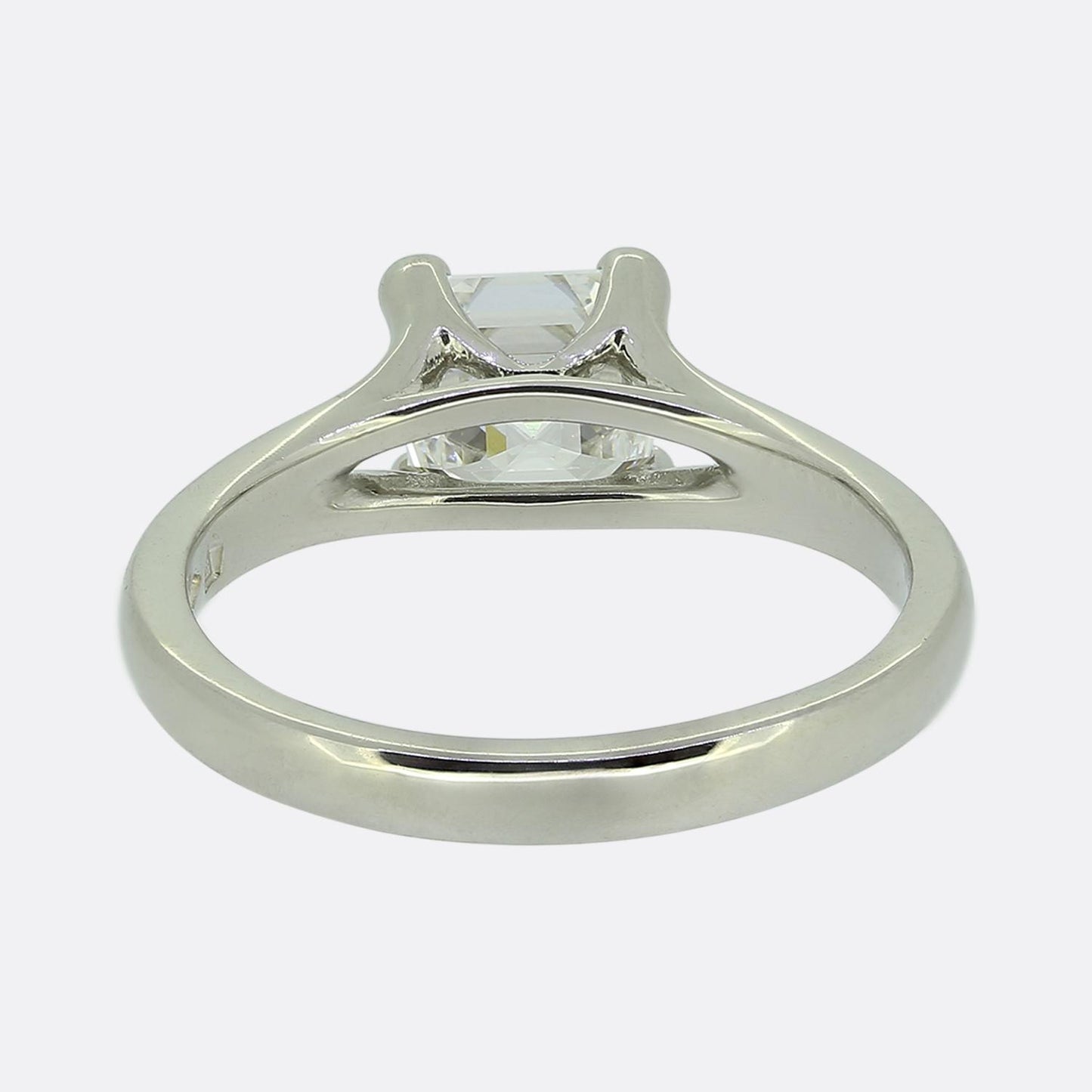 1.01 Asscher Cut Diamond Solitaire Engagement Ring