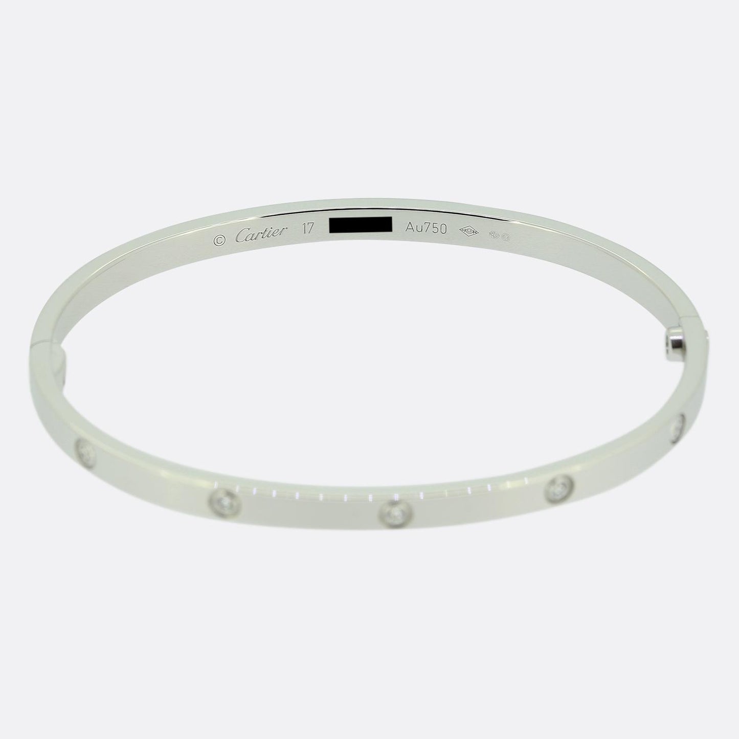 Cartier 10 Diamond Small LOVE Bangle Size 17