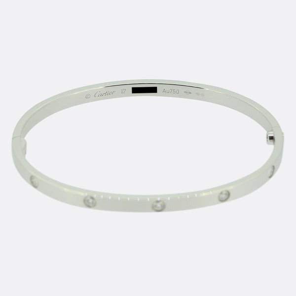Cartier 10 Diamond Small LOVE Bangle Size 17