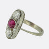Art Deco Ruby and Diamond Three-Stone Ring