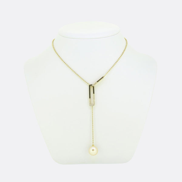 Boodles Gold Pearl and Diamond Necklace
