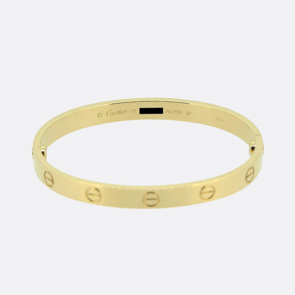 Cartier Classic Model LOVE Bangle Size 17