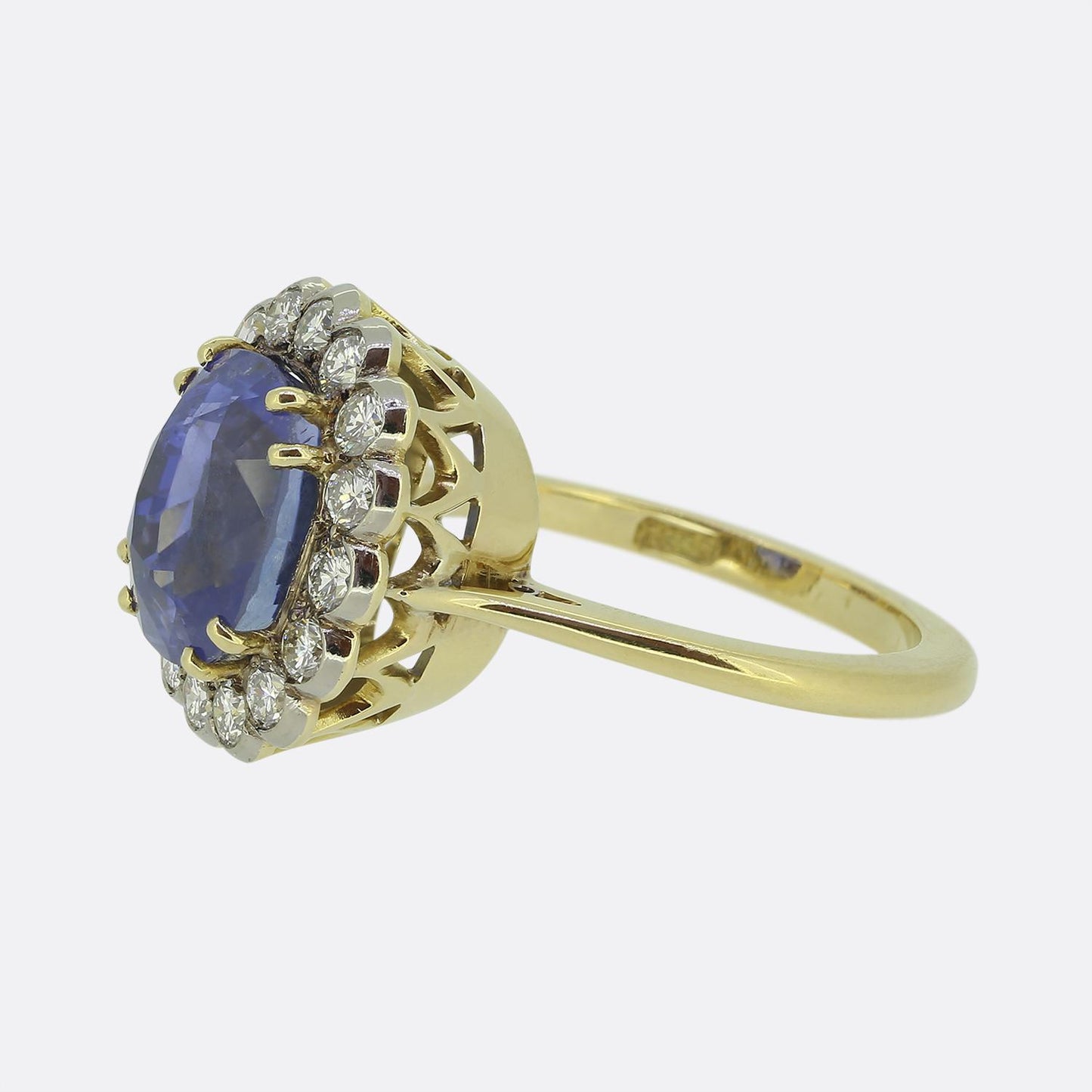 Vintage Sapphire Diamond Cluster Ring