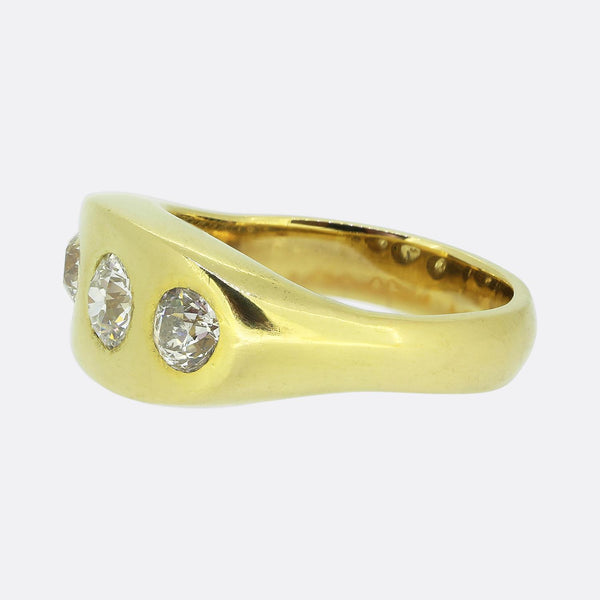 1.42 Carat Diamond Three-Stone Gypsy Ring