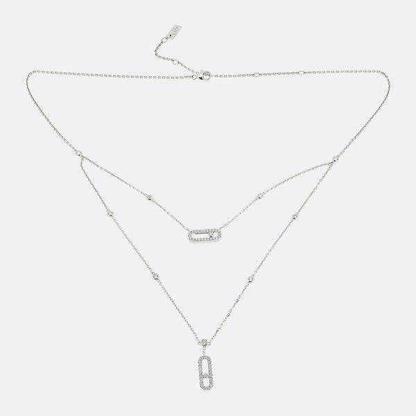 Messika Move Uno Two-Row Pavé Diamond Necklace