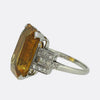 Art Deco Citrine and Diamond Cocktail Ring