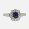 Vintage Sapphire and Diamond Cluster Ring