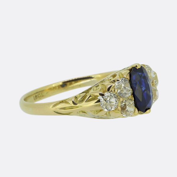 Victorian Sapphire and Diamond Ring