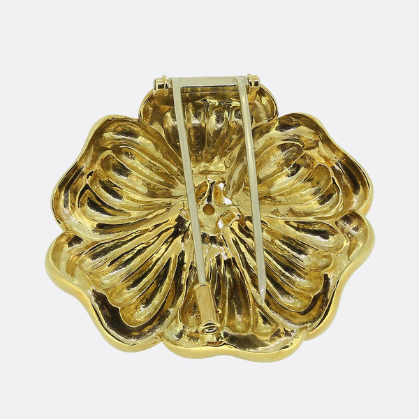 Vintage Diamond Flower Brooch
