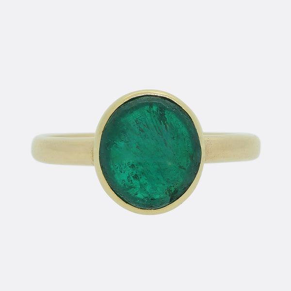 Antique Cabochon Colombian Emerald Ring