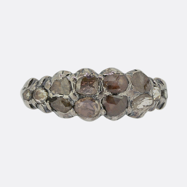 Georgian Rose Cut Diamond Two Row Ring