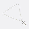 Art Deco Pearl Sapphire and Diamond Cross Pendant Necklace