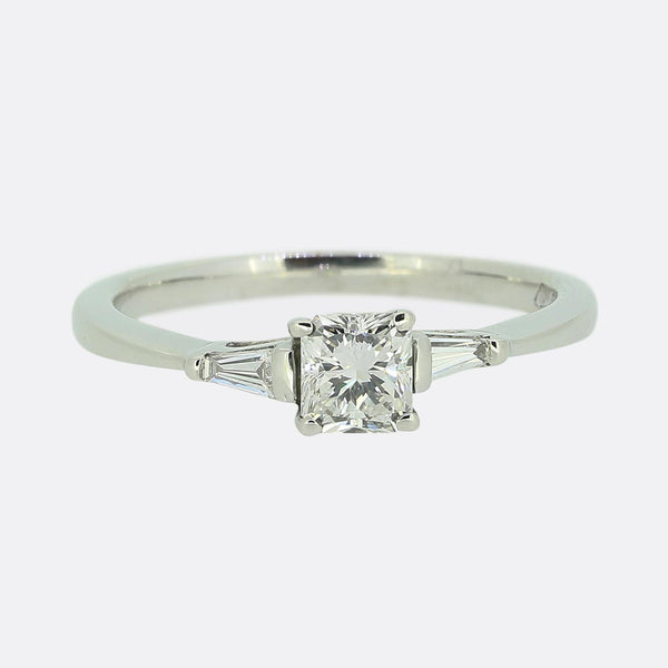 0.35 Carat Princess Cut Diamond Solitaire Ring
