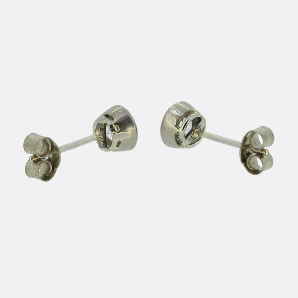 Art Deco 1.20 Carat Diamond Stud Earrings