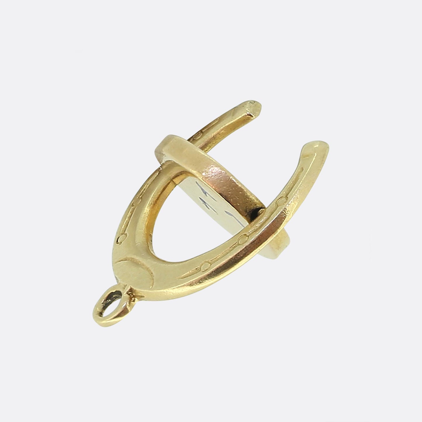 Vintage I Love You Horseshoe Spinner Charm Pendant