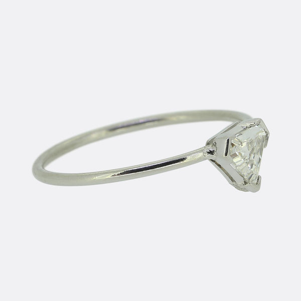 0.60 Carat Shield-Cut Diamond Solitaire Ring