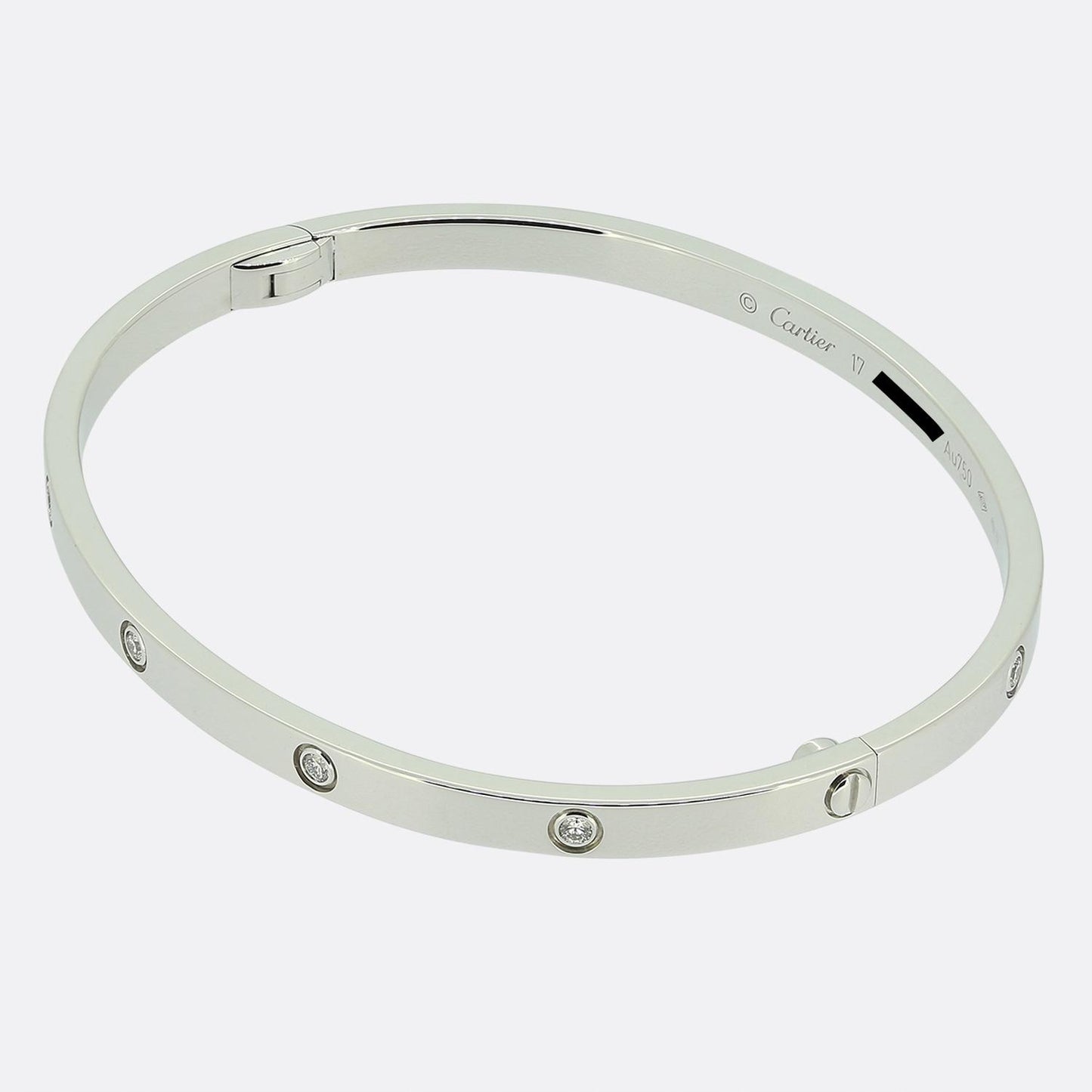 Cartier 10 Diamond Small LOVE Bangle Size 17