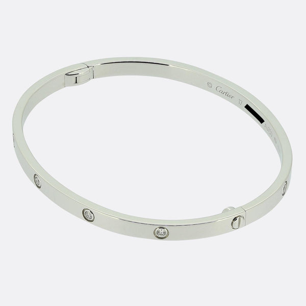 Cartier 10 Diamond Small LOVE Bangle Size 17