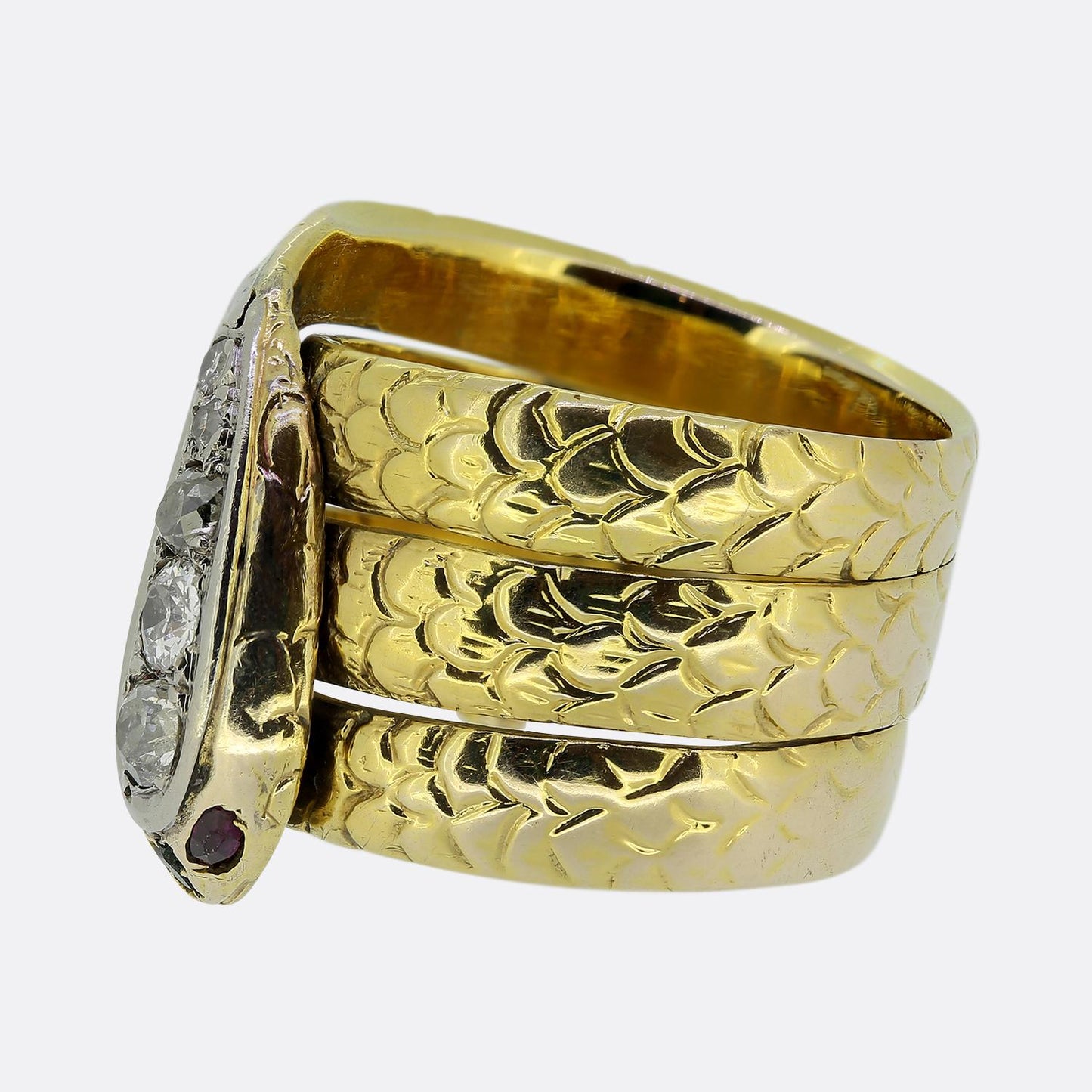 Victorian Old Cut Diamond Snake Ring