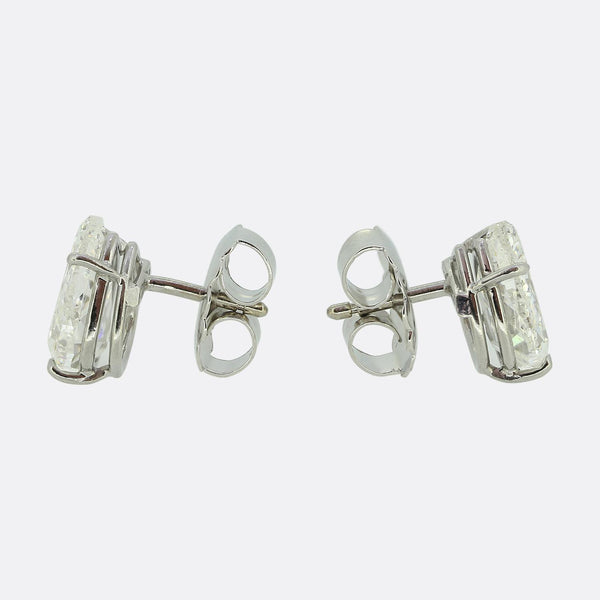 6.12 Carat Heart-Cut Diamond Earrings