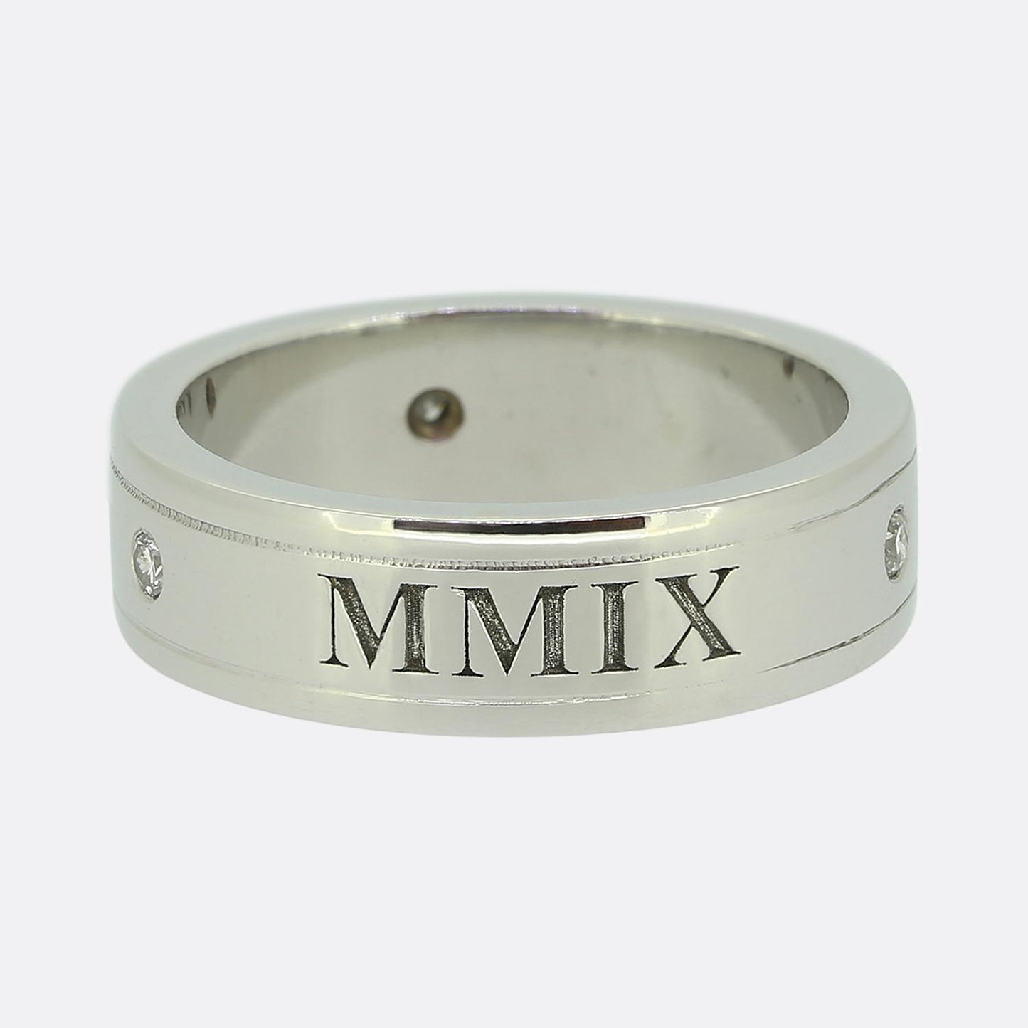 Vintage Roman Numeral Diamond Band Ring