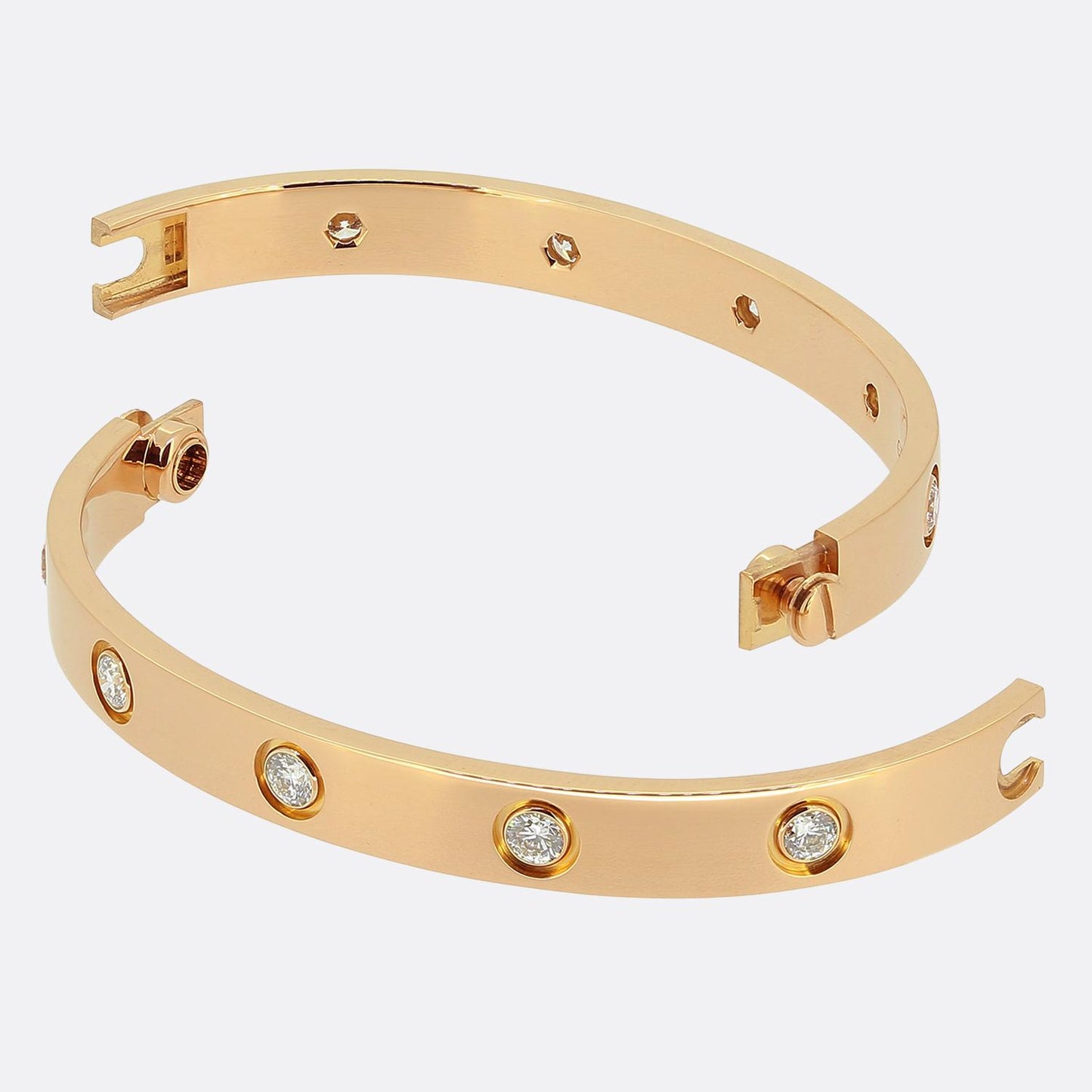 Cartier Classic Model Ten Diamond LOVE Bangle Size 16