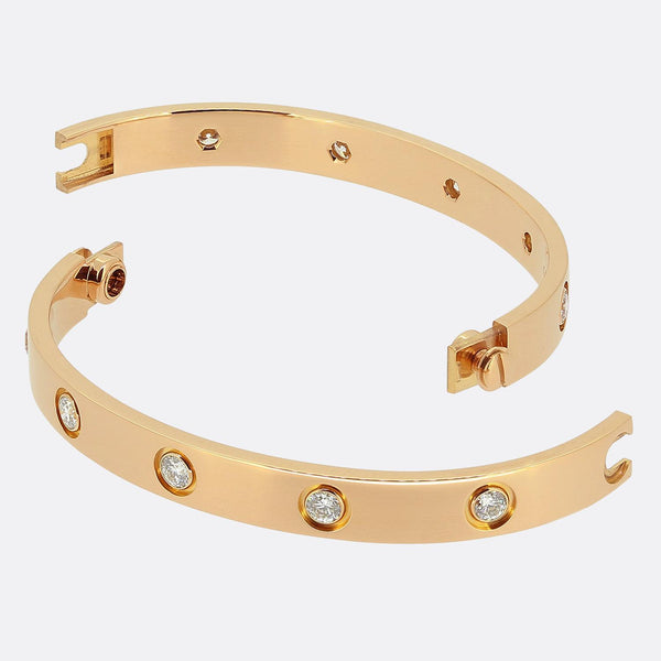 Cartier Classic Model Ten Diamond LOVE Bangle Size 16