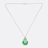 Antique 5.50 Carat Colombian Emerald and Diamond Pendant Necklace