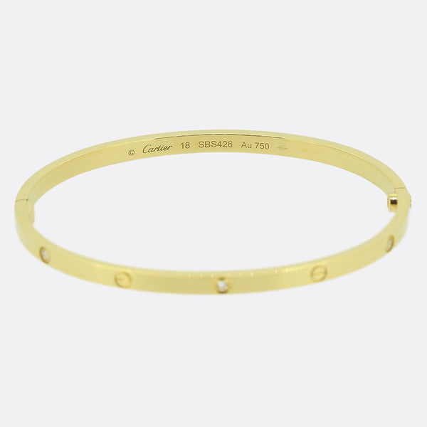 Cartier Small Model Six Diamond LOVE Bangle Size 18