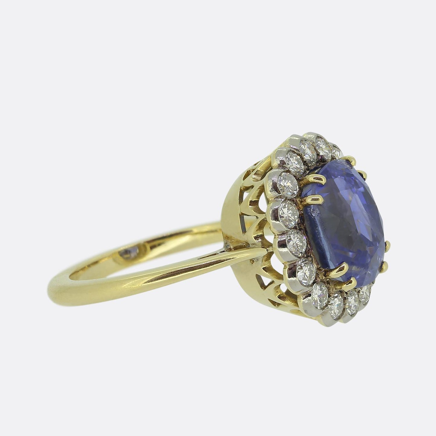 Vintage Sapphire Diamond Cluster Ring