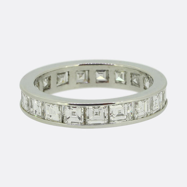 3.80 Carat Carré Cut Diamond Full-Eternity Ring