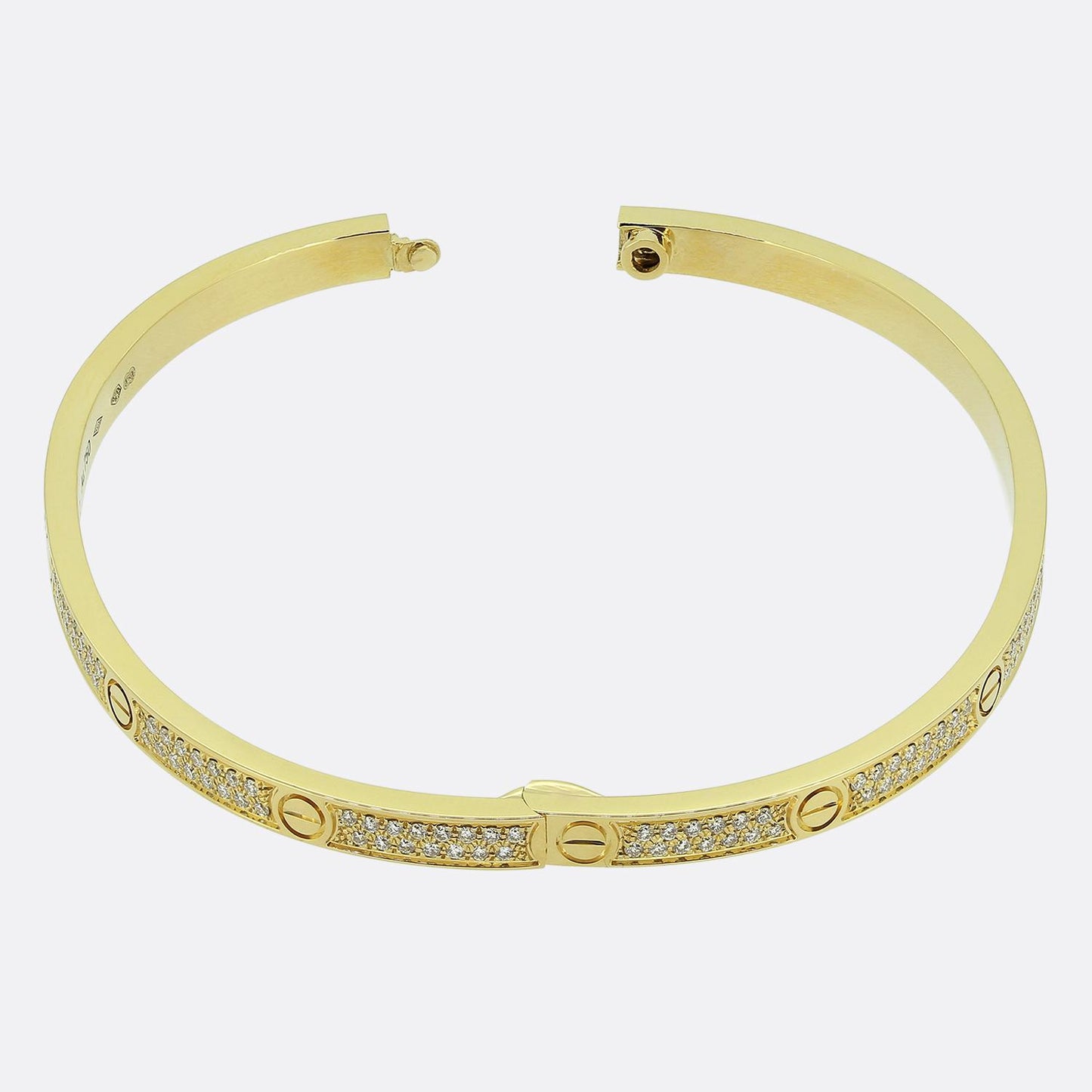 Cartier Small Model Paved Love Bangle Size 17
