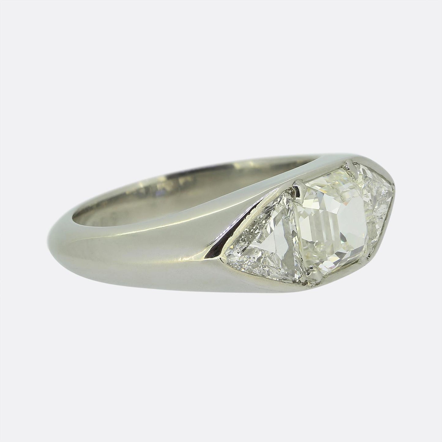 Janesich Art Deco Diamond Three Stone Ring