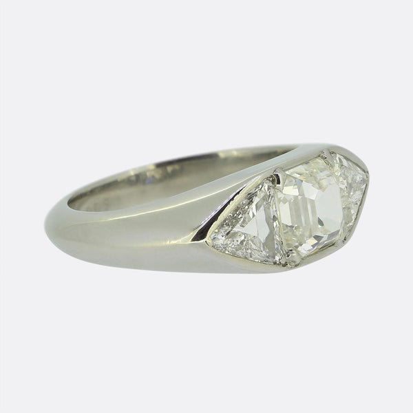 Janesich Art Deco Diamond Three Stone Ring